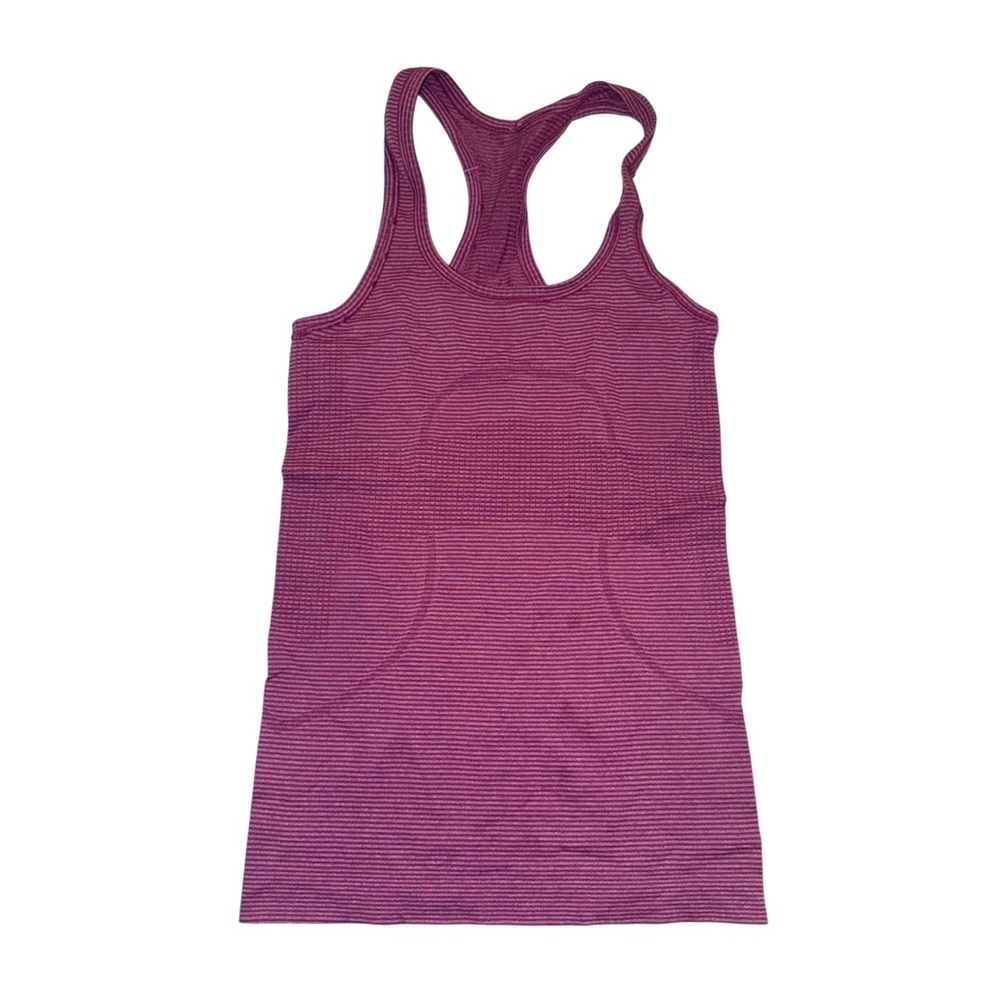 Lululemon Swiftly Tech Racerback Size 2 Plum Microstripes